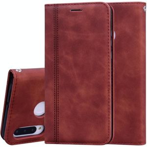 Voor Huawei P30 Lite Frosted Business Magnetic Horizontal Flip PU Leather Case met Holder &amp; Card Slot &amp; Lanyard(Brown)