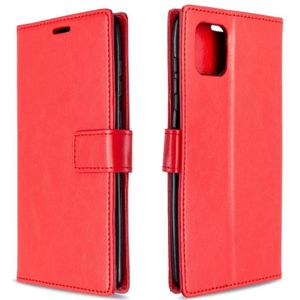 Voor Galaxy A81 Crazy Horse Texture Horizontale Flip Lederen case met Holder &amp; Card Slots &amp; Wallet &amp; Photo Frame(rood)
