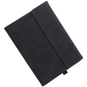 Clamshell-tablet Beschermhoes met houder voor Microsoft Surface PRO4 / 5/6 12 3 inch (Schapenvachtsleer / zwart)