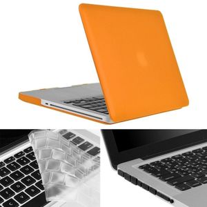 MacBook Pro 15.4 inch 3 in 1 Frosted patroon beschermende Hardshell ENKAY Hat-Prince behuizing met ultra-dun TPU toetsenbord Cover en afsluitende poort pluggen (Oranje)