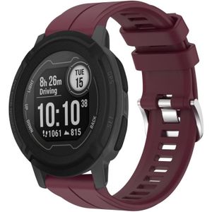 Voor Garmin Instinct 22mm Solid Color Silicone Watch Band (Bourgondië)