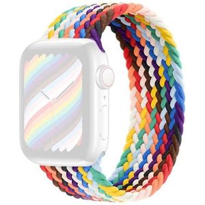 Nylon Single-Turn gevlochten horlogeband voor Apple Watch Series 7 45 mm / 6 &amp; SE &amp; 5 &amp; 4 44mm / 3 &amp; 2 &amp; 1 42mm  Lengte: L 170mm