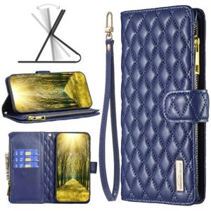 Diamond Lattice Zipper Wallet Leather Flip Phone Case voor iPhone 7 Plus / 8 Plus