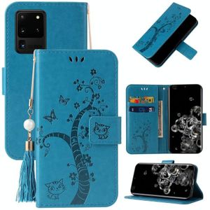 Voor Samsung Galaxy S20 Ultra-reliëf Lucky Tree Horizontale Flip Lederen Case met Houder &amp; Card Slot &amp; Portemonnee &amp; Lanyard