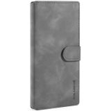 Dg. MING retro olie kant horizontale flip case met houder &amp; kaartsleuven &amp; portemonnee voor Galaxy Note 10 + (grijs)