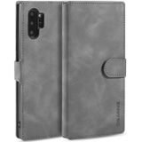 Dg. MING retro olie kant horizontale flip case met houder &amp; kaartsleuven &amp; portemonnee voor Galaxy Note 10 + (grijs)