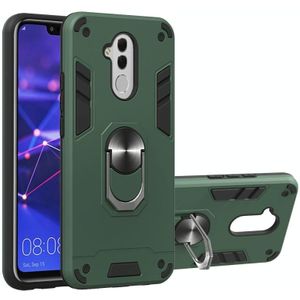 Voor Huawei Mate 20 Lite 2 in 1 Armour Series PC + TPU beschermhoes met ringhouder(groen)