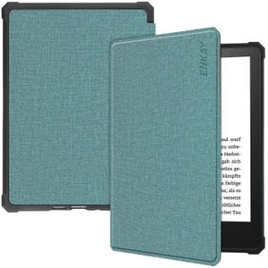 For Amazon Kindle Paperwhite 5 2021 ENKAY Solid Color Denim Texture Horizontal Flip Leather Tablet Case with Sleep / Wake-up Function(Green)