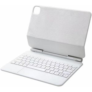 For iPad Pro 11 inch 2021/2020/2018 P11 Bluetooth Keyboard Leather Case with Touch Pad(White)