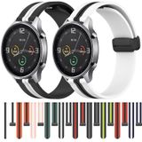 Voor Xiaomi MI Watch Color 22 mm opvouwbare magnetische sluiting siliconen horlogeband (roze + wit)