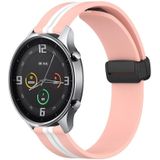 Voor Xiaomi MI Watch Color 22 mm opvouwbare magnetische sluiting siliconen horlogeband (roze + wit)