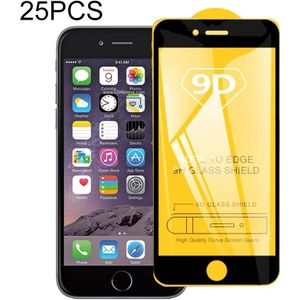 Voor iPhone 6 Plus &amp; iPhone 6s Plus 25 PCS 9D Full Glue Full Screen Tempered Glass Film