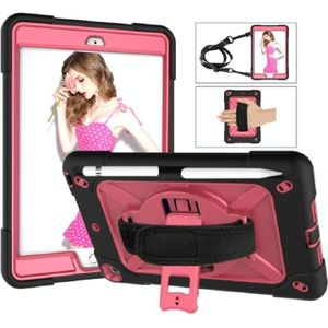 Contrast kleur siliconen + PC Combinatie case met houder voor iPad mini 3 (Zwart + Rose Red)