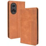 Voor Huawei Nova 9 Pro / Honor 50 Pro Magnetic Buckle Retro Crazy Horse Texture Horizontale Flip Phone Lederen Case met Houder &amp; Card Slots &amp; Fotolijst (Bruin)