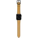 Lederen vervangende band horlogeband voor Apple Watch Series 7 41mm / 6 &amp; SE &amp; 5 &amp; 4 40mm / 3 &amp; 2 &amp; 1 38mm (geel frosted)