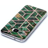 Voor Galaxy S7 edge Plating Marble Pattern Soft TPU Protective Case(Groen)