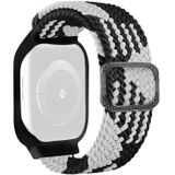 TPU Frame Gesp Braid Geïntegreerde Vervanging Horlogeband voor Apple Watch Series 6 &amp; SE &amp; 5 &amp; 4 44mm / 3 &amp; 2 &amp; 1 42mm (zwart en wit)