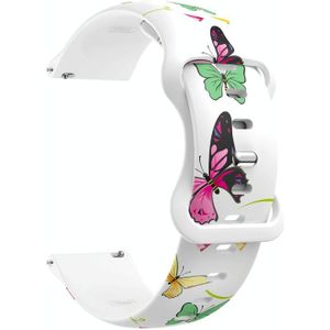Voor Samsung Galaxy Watch Active Printing Butterfly Buckle Silicone Watch Band (kleurrijke vlinders)