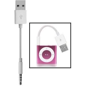 USB naar 3.5mm Jack Data Sync &amp; Charge-kabel voor iPod shuffle 1e /2nd/3e/4e/5e/6th generatie  lengte: 10cm(White)