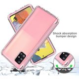 Voor Samsung Galaxy A51 5G Schokbestendig TPU Frame + Duidelijke PC Achterkant Case + PET Screen Protector aan de voorkant(Paars)