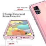 Voor Samsung Galaxy A51 5G Schokbestendig TPU Frame + Duidelijke PC Achterkant Case + PET Screen Protector aan de voorkant(Paars)