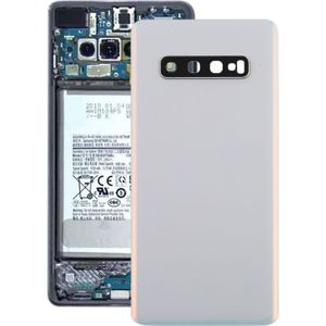 Batterij achtercover met camera lens voor Galaxy S10 PLUS (wit)