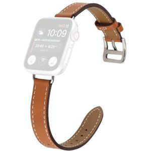 Single Circle 14mm Screw Style Leather Replacement Strap Watchband For Apple Watch Series 6 &amp; SE &amp; 5 &amp; 4 40mm / 3 &amp; 2 &amp; 1 38mm(Brown)