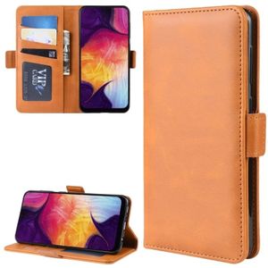 Voor Galaxy A50 / A30s / A50s Double Buckle Crazy Horse Business Mobiele Telefoon Holster met Card Wallet Bracket Functie (Geel)