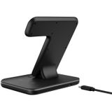 Z5A QI Vertical Magnetic Wireless Charger voor mobiele telefoons &amp; Apple Watches &amp; AirPods / Samsung Galaxy Buds / Huawei Free Buds  met Touch Ring Light (Zwart)