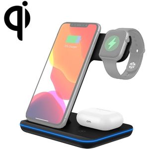 Z5A QI Vertical Magnetic Wireless Charger voor mobiele telefoons &amp; Apple Watches &amp; AirPods / Samsung Galaxy Buds / Huawei Free Buds  met Touch Ring Light (Zwart)