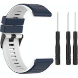 Voor Garmin Fenix 5x Plus 26mm Silicone Mixing Color Watch Strap (Black + Blue)