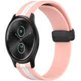 Voor Garmin Garminmove Style 20 mm opvouwbare magnetische sluiting siliconen horlogeband (roze + wit)