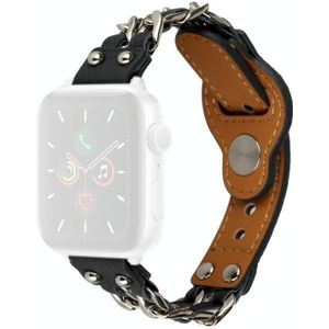 Echt lederen vrouwelijke stijl horlogeband voor Apple Watch Series 7 45 mm / 6 &amp; SE &amp; 5 &amp; 4 44mm / 3 &amp; 2 &amp; 1 42mm
