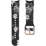 Voor Samsung Galaxy Watch4 / Watch4 Klassieke Siliconen Afdrukken Vervanging Strap Horlogeband (grijze bloemen)