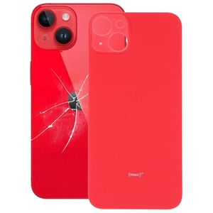 Voor iPhone 14 Plus Easy Replacement Big Camera Hole Glass Back Battery Cover (Rood)