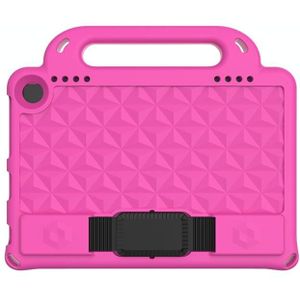 Voor Amazon Kindle Fire HD8 Plus 2020 Diamond Series EVA Anti-Fall Schokbestendige Mouw Beschermende Shell Case met Houder &amp; Strap (Rose Red)