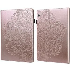 Voor Huawei MediaPad T5 10 inch Peacock Embossed Pattern TPU + PU Horizontal Flip Leather Case met Holder &amp; Card Slots &amp; Wallet &amp; Sleep / Wake-up Function(Rose Gold)