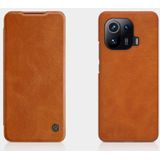 Voor Xiaomi Mi 11 Pro Nillkin Qin Series Crazy Horse Texture Horizontale Flip Lederen Case met kaartsleuf