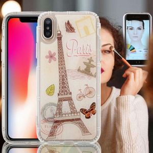 Voor iPhone X anti-zwaartekracht Nano-zuig technologie Dropproof Eiffeltoren patroon TPU Back Cover beschermhoes