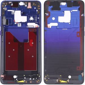 Front behuizing LCD frame bezel plaat met Zijkleutel voor Huawei mate 20 (Twilight Blue)
