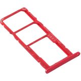 SIM-kaarttray + SIM-kaarttray + Micro SD-kaartlade voor Huawei Y6 (2019) (Rood)