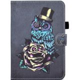 Voor iPad 10e Gen 10.9 2022 Gekleurde Tekening Stiksels Smart Leather Tablet Case (Uil)