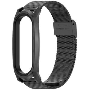 For Xiaomi Mi Band 6 / 5 / 4 / 3 Mijobs Milan Buckle GT Metal Stainless Steel Replacement Watchband(Black)