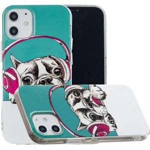 Voor iPhone 12 Lichtgevende TPU Soft Beschermhoes (Headset Dog)