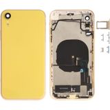 Batterij achterklep montage (met Zijknop &amp; luidspreker &amp; motor &amp; camera lens &amp; kaart lade &amp; aan/uit-knop + volume knop + Oplaadpoort + signaal Flex-kabel &amp; draadloze oplaad module) voor iPhone XR (geel)