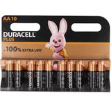 Duracell Alkaline Batterij, Mignon, AA, LR06, 1.5V Plus, Extra Life, Retail Blister (10-Pack)