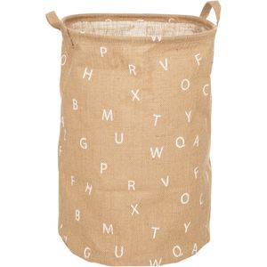 Atmosphera Kids Wasmand ABC jute - opbergmand kinderen - speelgoedmand - mand - opvouwbaar - 35 X H49 cm