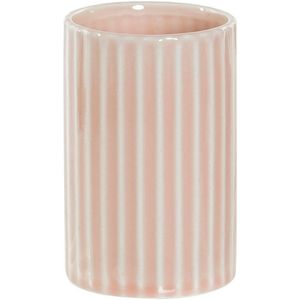 Tandenborstelhouder DKD Home Decor Roze Plastic Keramiek 7,2 x 7,2 x 11,5 cm