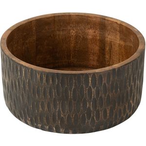 J-Line kom Mango - hout - bruin/zwart - extra large