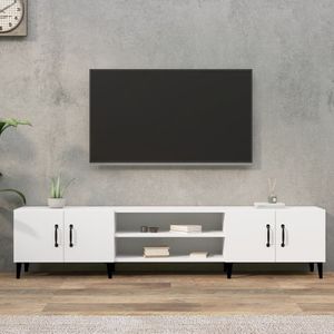 VidaXL TV-meubel 180x31,5x40 cm - Bewerkt Hout Wit
